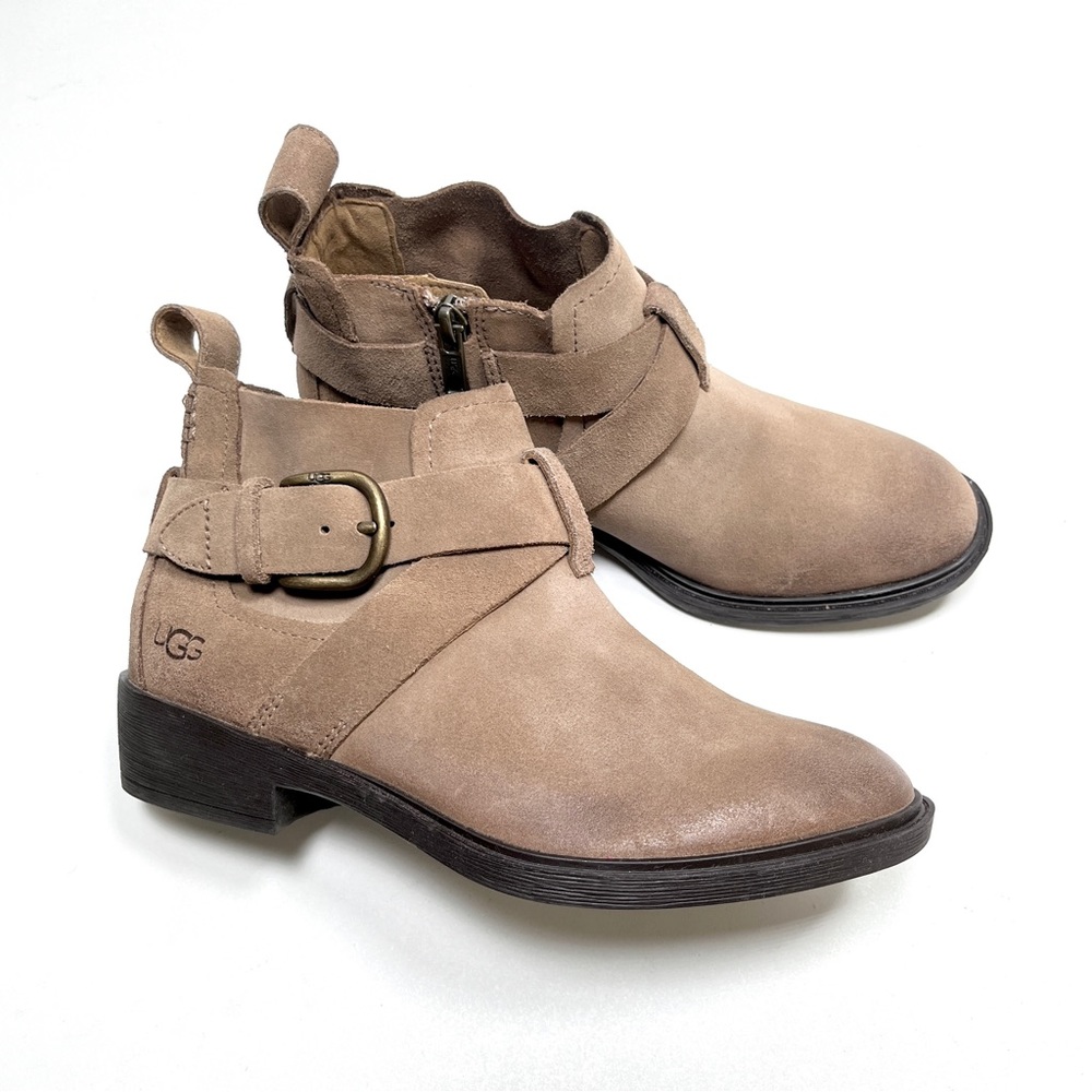 UGG Womans Boots Suede Leather Ankle Boots Booties Size 6